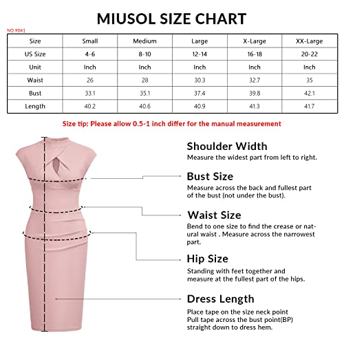 Miusol Women's Business Slim Style Ruffle Work Pencil Dress(Small,Yellow) #TOP5