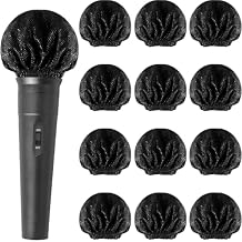 80PCS Microphone Cover Disposable Non-Woven Handheld Microphone Windscreen Protective Cap with Elastic Band Karaoke Mic Cover Filters for KTV Recording Studio Home Stage Performance