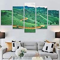 SIGNWIN 5 Panel Canvas Wall Art Greenlands for Home Decorations Ready to Hang - 60