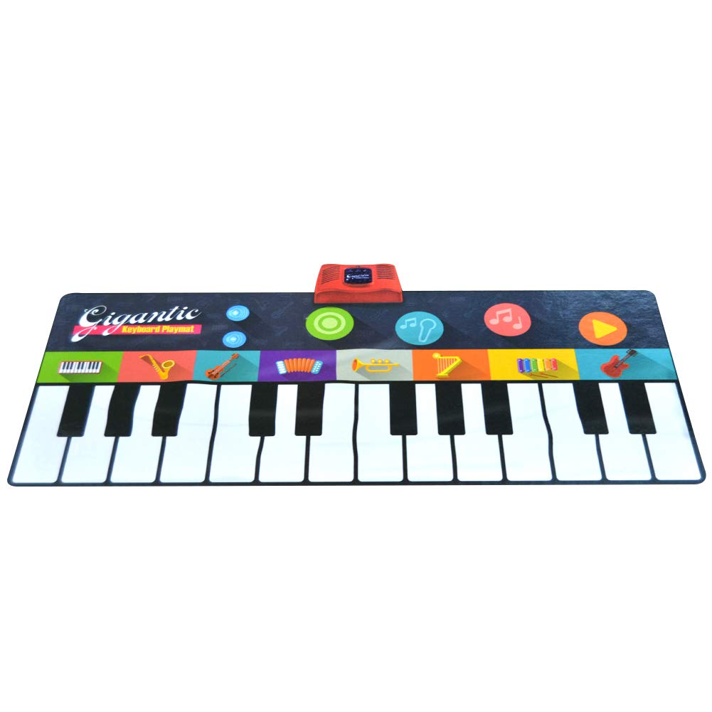 Alfombra Musical De Suelo Con Teclado | 8 Sonidos E Instrumentos | Función Grabación Y Reproducción | 180 X 74 Cm | Para Niños De 3 Años En Adelante