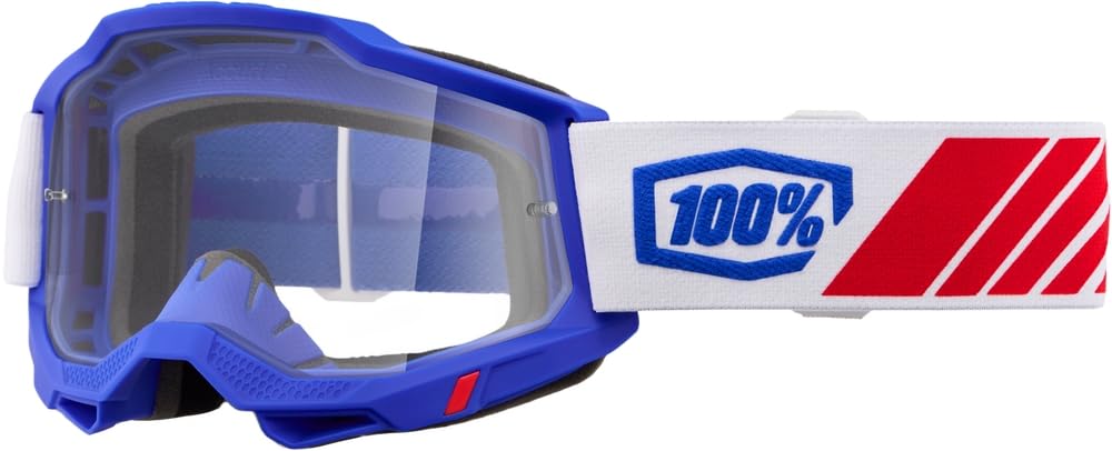 100% Accuri 2 Lunettes de motocross et VTT, lunettes de protection pour moto tout-terrain, moto et vélo, Kolby, lentille transparente
