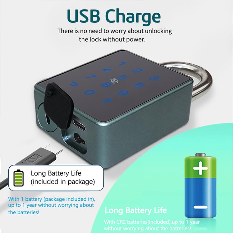 TTLock ContraseñA Candado Bluetooth Pantalla TáCtil RFID Tarjeta IC Llave Seguridad para el Hogar Gabinete Impermeable Candado ElectróNico