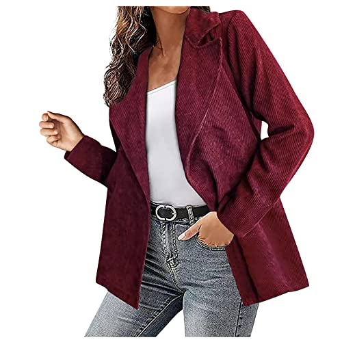 Blazer Dress, Jackets for Women Leather Blazer Plus Size S Blazer Women's Casual Fashion Solid Color Suit Jacket Corduroy Cardigan Ladies Casual Blazer Cardigan Jacket Coat Office (XXL, Wine) Blazer Dress, Jackets for Women Leather Blazer Plus Size S Blazer Women's Casual Fashion Solid Color Suit Jacket Corduroy Cardigan Ladies Casual Blazer Cardigan Jacket Coat Office (XXL, Wine)