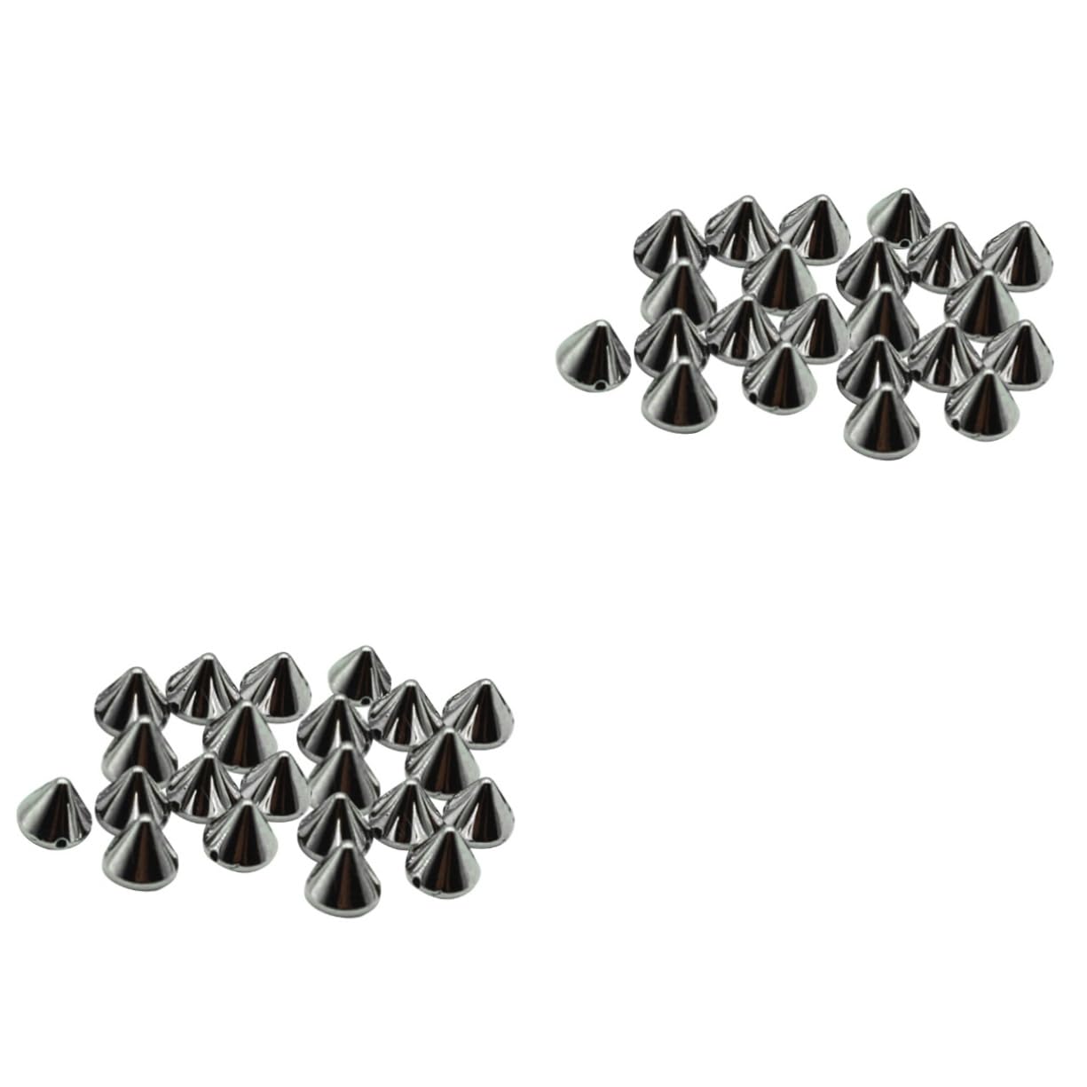 SEWACC 200 Pcs Punk Studs and Spikes Glue on Studs Spacer Beads Studs for Clothing Bullet Spike Cone Punk Jewelry Diy Garments Jewelry Bracelets Screw Back Spikes Goth Conical Beading