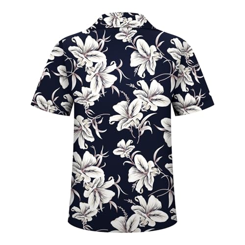 Image of Hawaiian Shirt for Men Tropical Shirts Summer Beach Button Down Short Sleeve Luau Aloha Floral Cruise Vacation Outfit 2026
