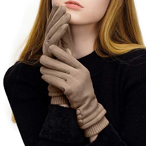 Women Winter Warm Touch Screen Phone Windproof Gloves Wear Lined Thick Gloves