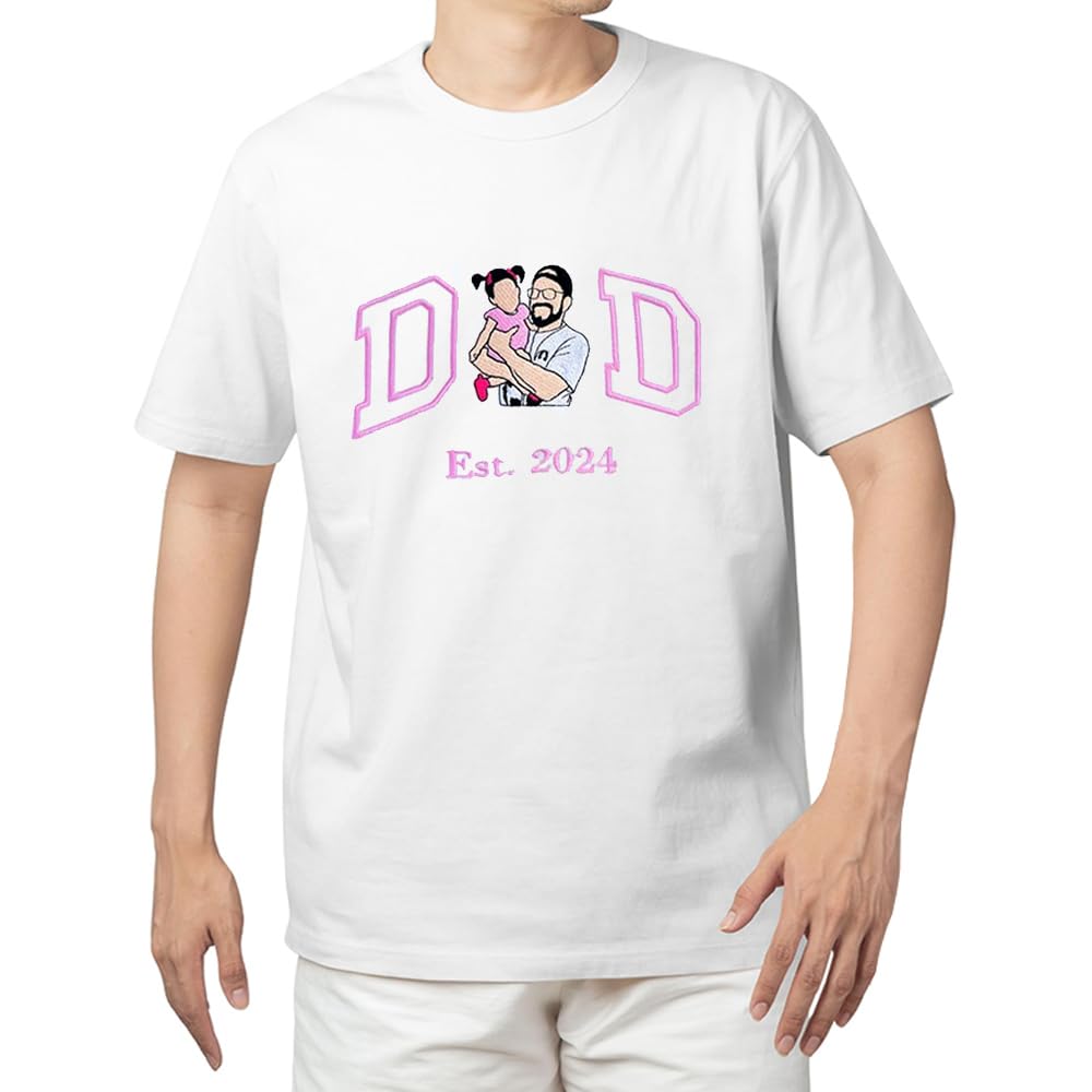 Sweatshirt Personnalisé avec Broderie pour Papa,Créez Votre Propre Sweat à Capuche Portrait de Photo,Cadeau pour Nouveau Papa, Grand-père, Meilleur Dad| Cadeaux pour Mari, Anniversaire