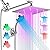 Shower Head with LED, High Pressure 10'' Rain Shower Head with 11'' Adjustable Extension Arm, LED Shower Head Color Changing Based On Water Temperture, Stainless Steel Shower Head with Hose, Chrome