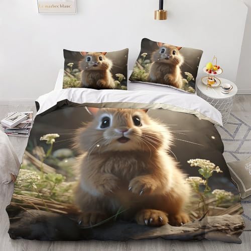 Housse de couette lapin 3D hypoallergénique pour le sommeil des enfants - 3