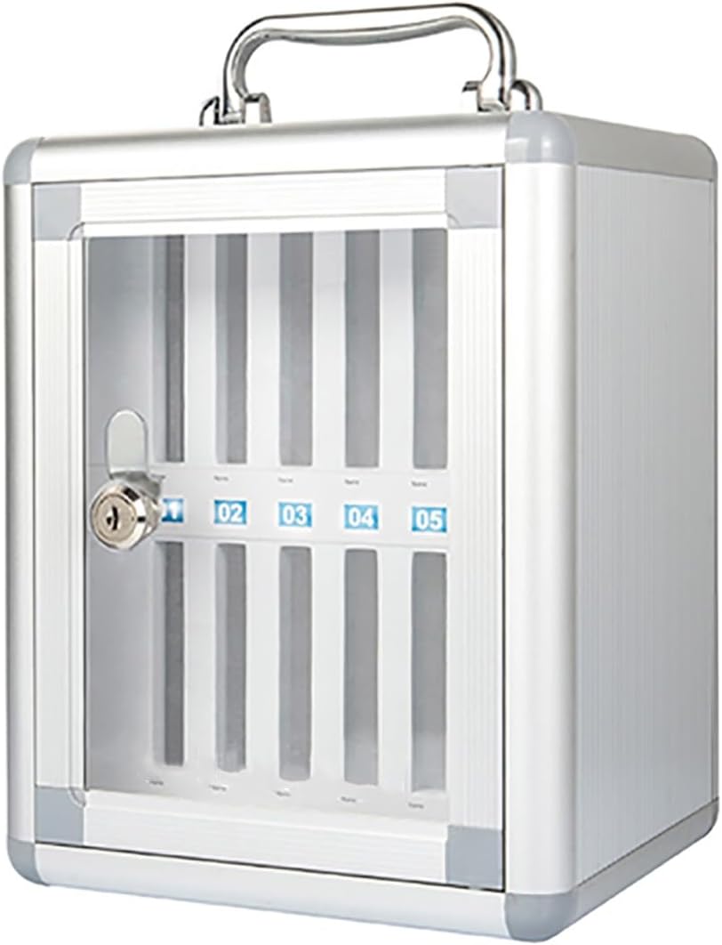 Aluminum Alloy Phone Storage Cabinet Wall Mounted Lockable Locker Box for 12/24/36/48/60 Cell Phones Key Lock Holder for Home Office Classroom,21X28Cm/8X11In