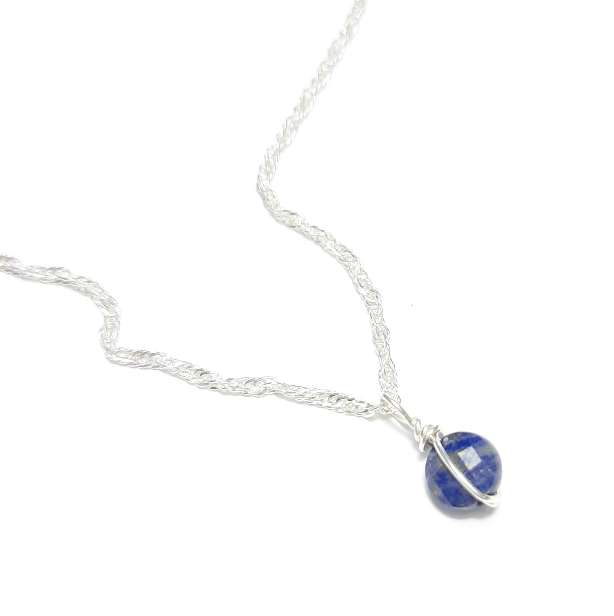 Collier en argent 925 d'exception et lapis-lazuli véritable de qualité joaillerie - 4