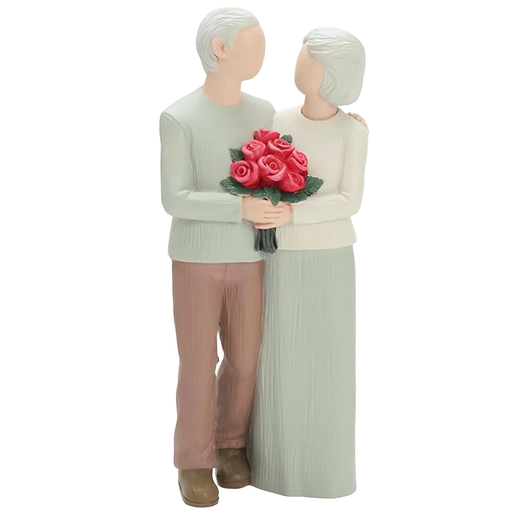 Garrrdenfurni Loving Elderly Couple Figurine Grandparents Family Figurines Resin Statue for Wedding Anniversary Home Desktop Decor 2x2.8x6.3 inch