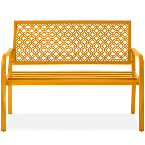 Best Choice Products SKY7855 Outdoor Bench 2-Person Metal Steel Benches Furniture cover