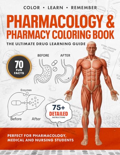 Pharmacology and Pharmacy Coloring Book: Ultimate Drug Learning Textbook for Nursing, Medical, and Pharmacy Students to Master Medications, Drug Classes, and Mechanisms