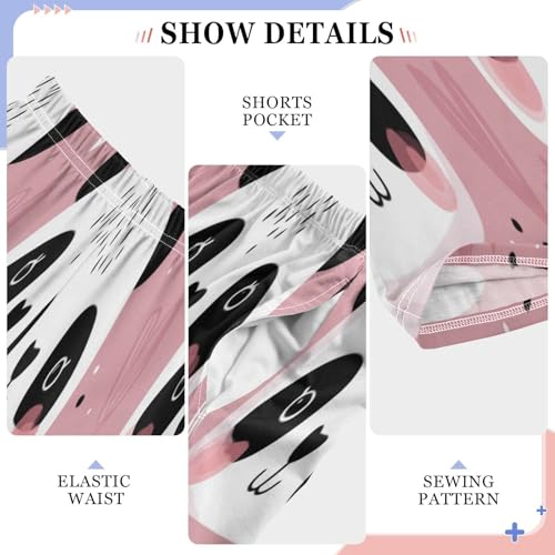 Cute Panda Face Heart Lounge Pajama Pants Soft PJ Bottoms for Sleepwear Ages 6-14 Years4