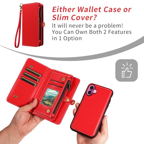 Coque iPhone 16 Plus rouge Asuwish protection mobile ajustée robuste - 4