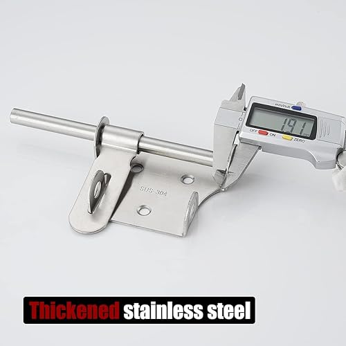 Miniatura 5 de JQK Pestillo de puerta corredera de 6 pulgadas, perno de barril de acero inoxidable 304 grueso con orificio para candado, pestillos interiores para