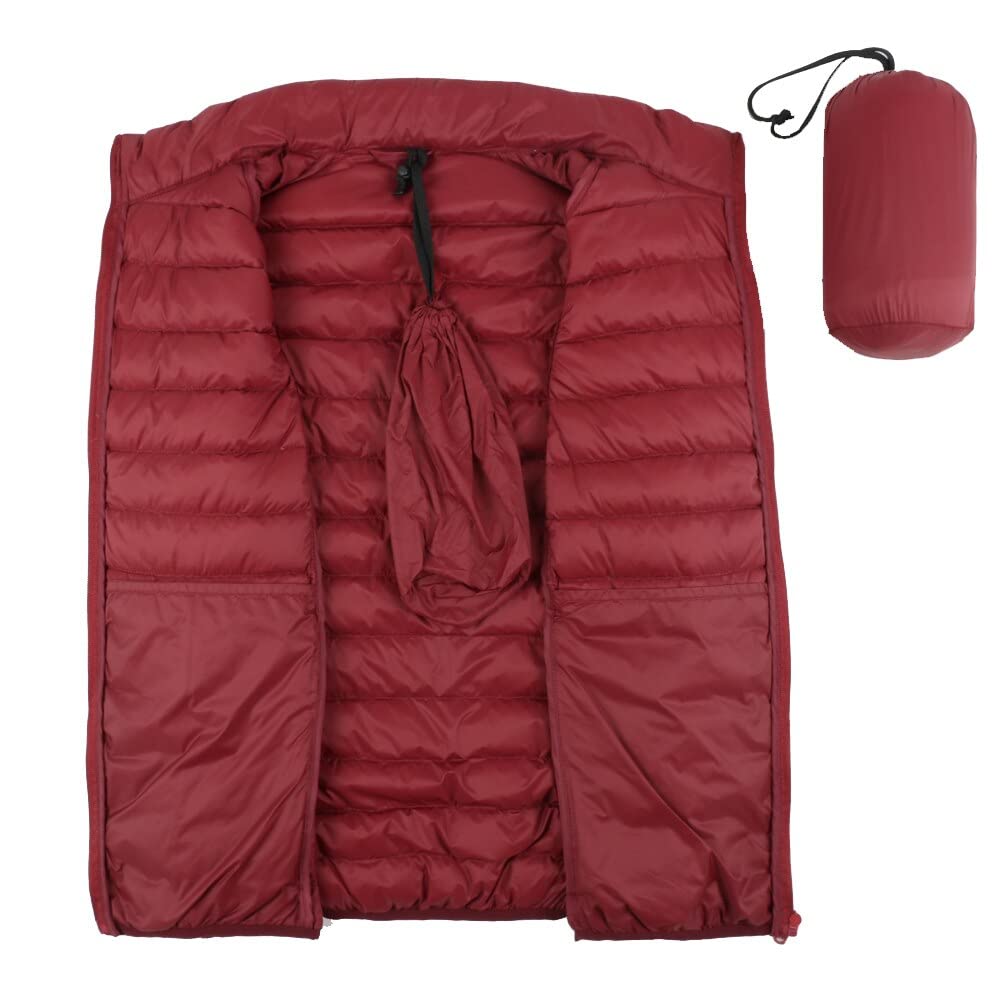 Piumino Senza Maniche Gilet da Uomo in Piumino D'Anatra Opaco Senza Maniche Gilet Leggero (Color : Gray, Size : XXL)
