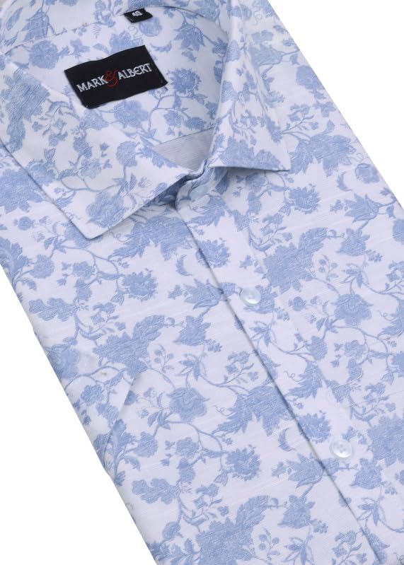 Image of MARK & ALBERT Mens Half Sleeves Printed Shirt