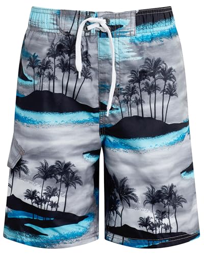Image of Kanu Surf Boys' Dominica Floral Quick Dry Beach Board Shorts Swim Trunk