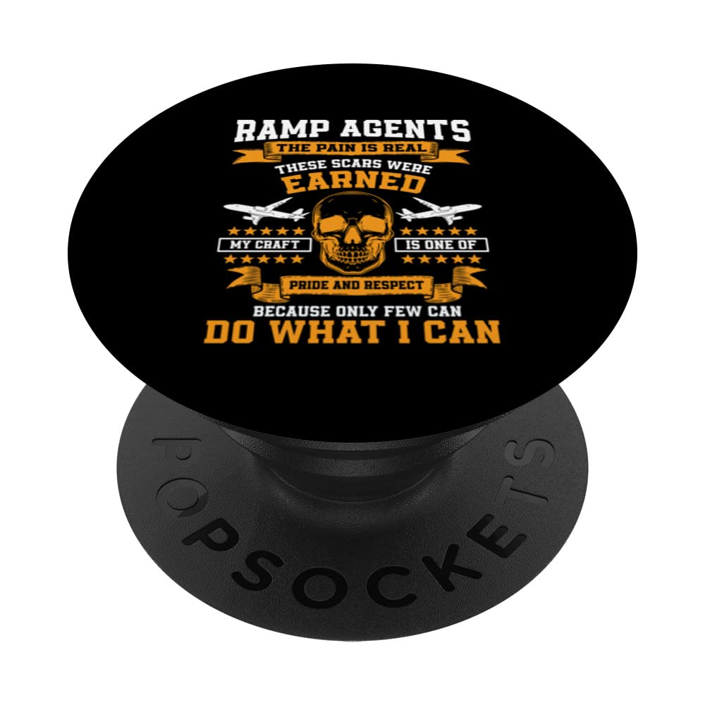 Great Ramp Agents Outfit Aircraft Service Baggage Handling PopSockets Swappable PopGrip, Black