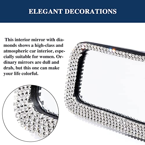 LivTee-Bling-Car-Rearview-Mirror-Car-Bling-Decorations-Rear-View-Mirror-with-HD-Glass-Bling-Car-Interior-Accessories-for-Women-and-Teens-White