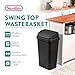 Sterilite 4-Pack Swing Top Wastebasket, Sleek Square Profile Trash Can, 13 Gallon, Black - Modern Garbage Bin for Kitchen, Bathroom, Garage and Workspace, Fits 13 Gal Liners