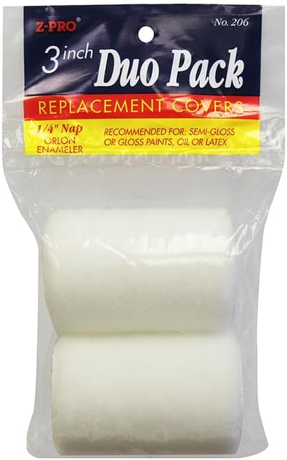 12-Pack of 3” x 1/4” Nap Premier 206 Z-Pro Trim Roller Cover, Orlon