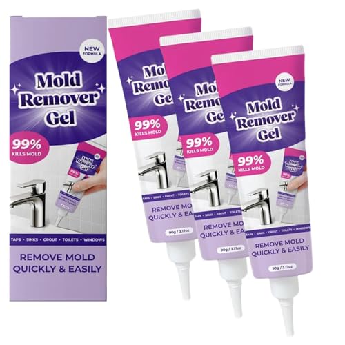 Vexclean - Gel removedor de moho, potente gel de limpieza para el hogar para huecos de azulejos de baño y cocina, paredes y lechada, altamente eficaz en penetración, no daña (azul-3 piezas)