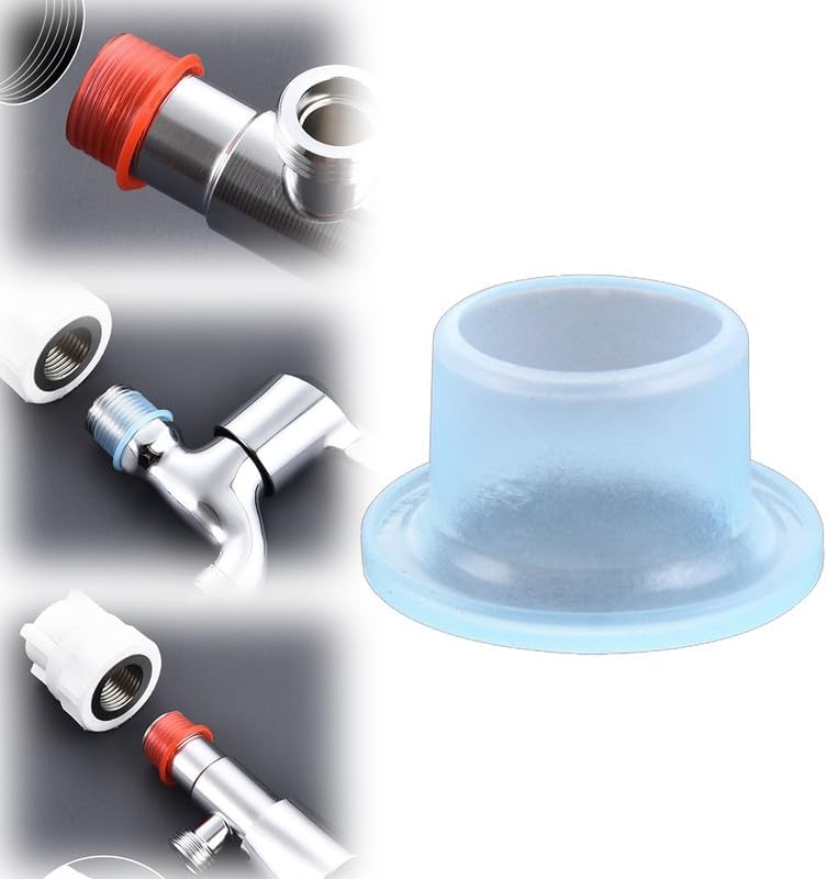Faucet Leak-Proof Sealing Gasket, 2024 New Silicone Raw Material Belt, Faucet Silicone Gasket Sealing Ring Rubber Gasket, Leak-Proof Silicone Plug for Faucet Triangle Valve (10pcs-White)