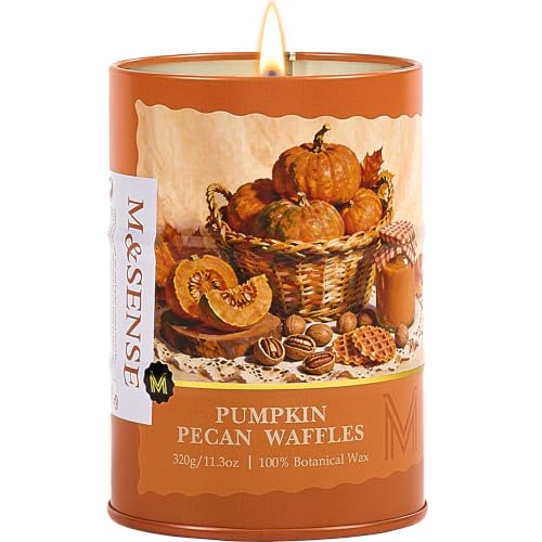 Image of M&SENSE Pumpkin Pecan Pie Scented Soy Candles,11.3 oz Fall Candle Non Toxic,Aromatherapy Candle for Stress Relief Meditation Relaxing