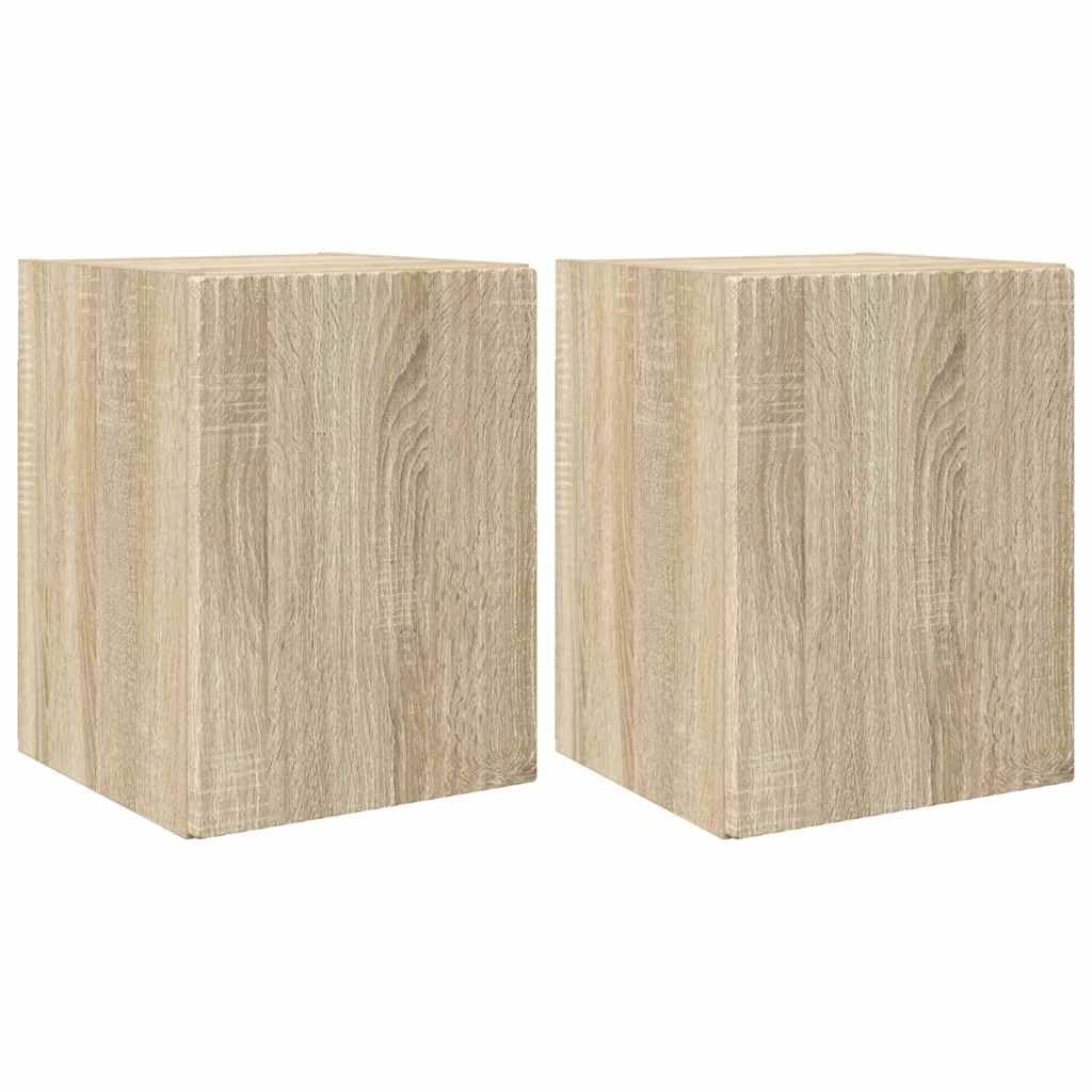 Genérico Mueble de TV Montado en la Pared 2 uds. Sonoma,Mobiliario,Muebles TV,30 x 31 x 40 cm-892254