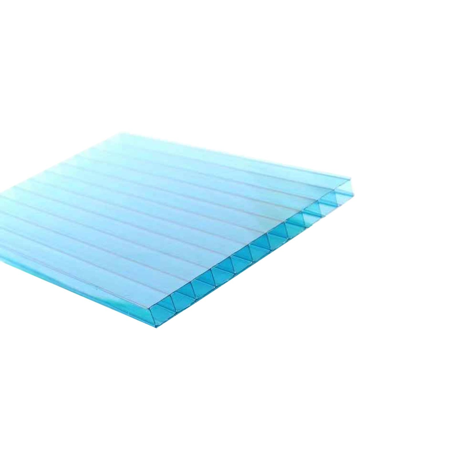 48-teiliges Set Doppellagiger Polycarbonat-Gewächshausdachplatten, Wetterfeste, Transparente Dachplatten for Heimwerkerprojekte, Gewächshäuser Und Schuppen(Light Blue,50X50cm-4mm)