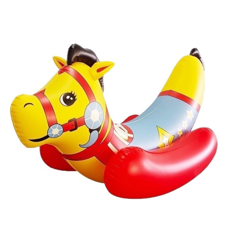 Vintix Aufblasbare Wippe Pferd Design Pool Schwimmspielzeug aus PVC, Maximal Tragfähigkeit 200kg, Wasserspielzeug für Garten & Pool, Tierform Wippstuhl für Erwachsene und Kinder 180 * 80 * 90cm