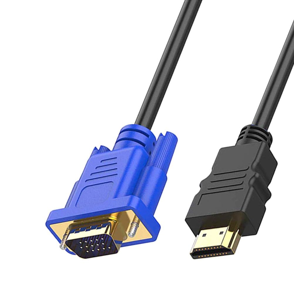 Cavo Adattatore HDMI a VGA, Maschio Standard 1.4 a Maschio D-Sub, 1080p Full HD, 1 Metro, per PC, Laptop, Monitor e TV