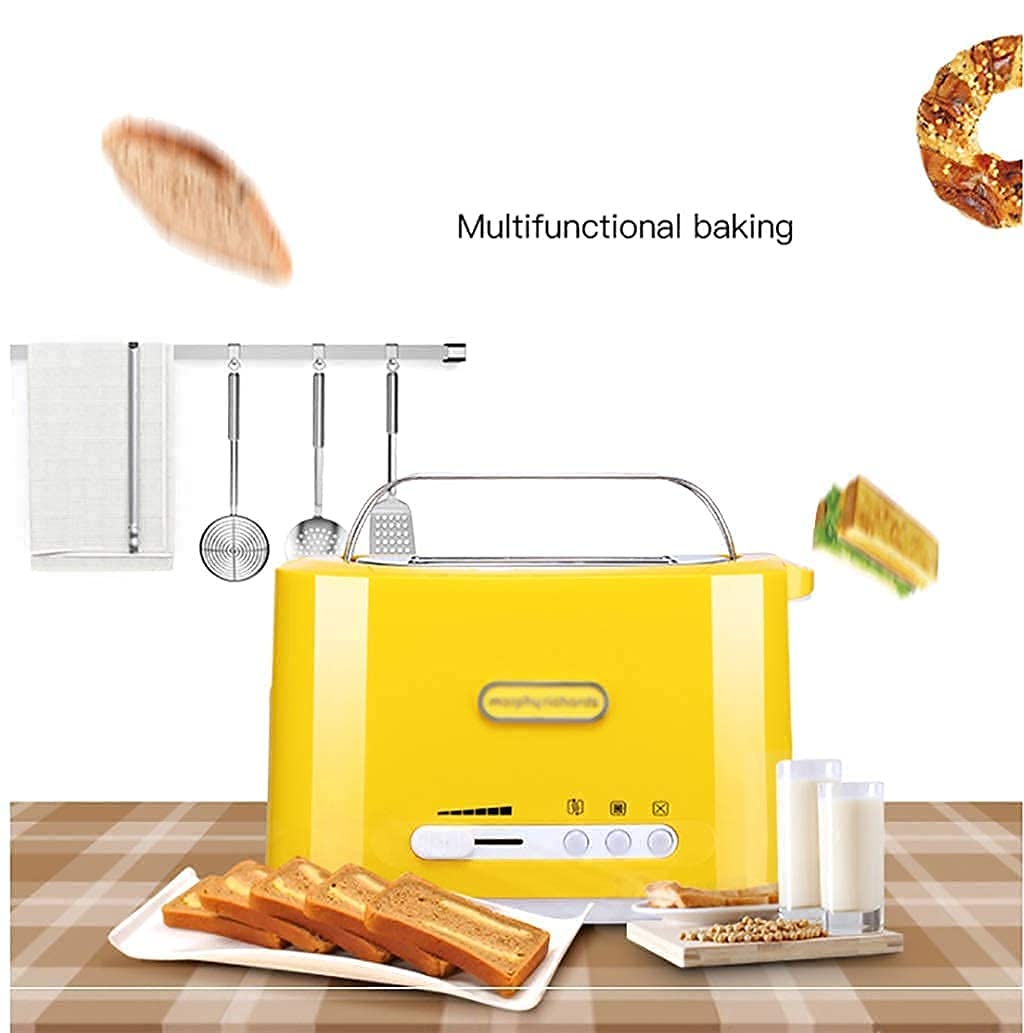 Automatic toaster breakfast machine Toaster 2 Slice Toaster Bagel Toaster with Stainless Steel Baking Rack and Sandwich Clips Small Toaster with High-Lift and Wide Slots 6 Bread Shade Sett