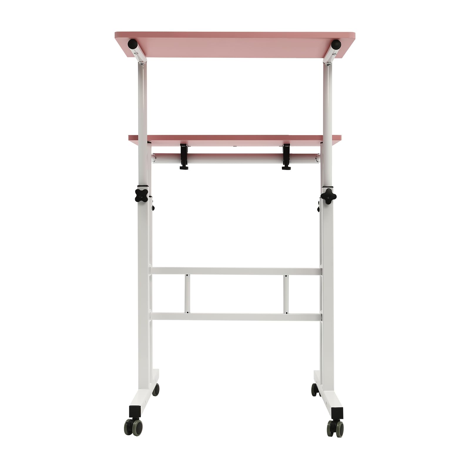 Stand up Desk Small Standing Desk w Wheels Adjustable Height Standing Desk Mobile Standing Desk Rolling Laptop Cart — view 8