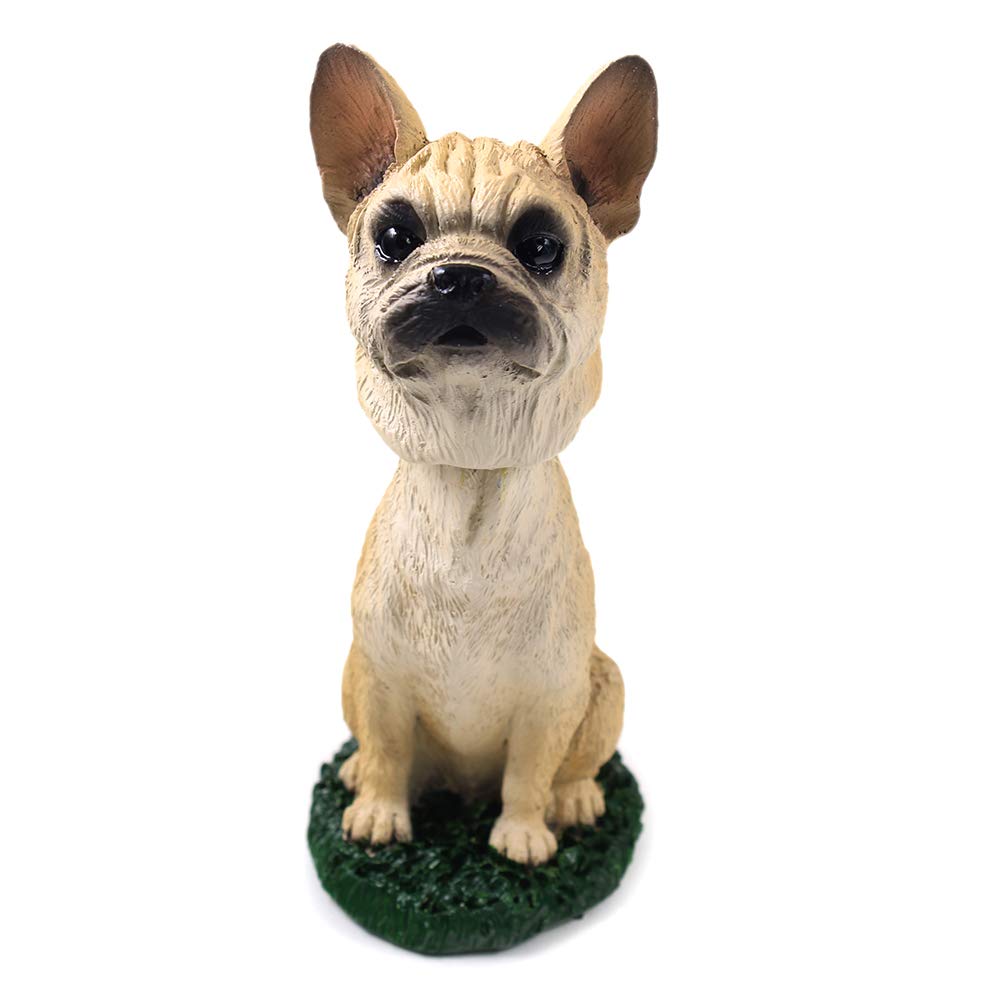 Französische Bulldogge Rehkitz Hund Wackelkopf Figur für Auto Armaturenbrett Schreibtisch Spaß Zubehör