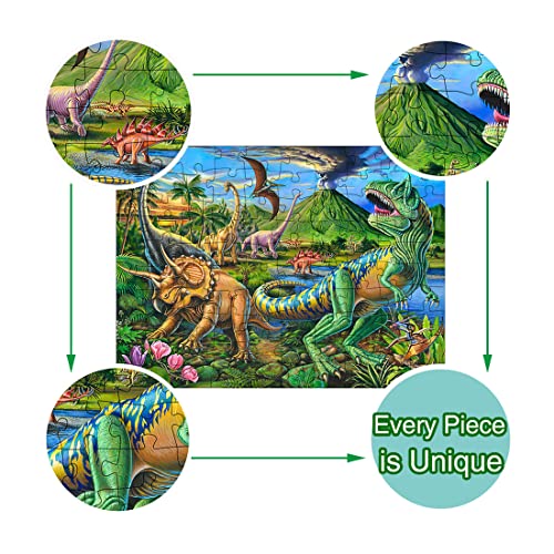 Ransunn RS-001 Puzzles For Kids Ages 4-8 Year Old,100 Piece Dinosaur Jigsaw Puzzle For Toddler Children Learning Educational Puzzles Toys For Boys And Girls thumb #1