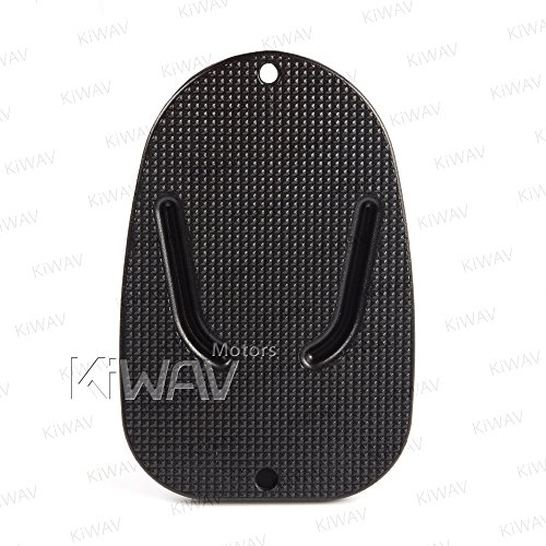 KiWAV Motorcycle Kickstand Pad Plate Support Accessory - Black - Soft Ground, Grass, Hot Pavement, Outdoor Parking, Anti Sinking