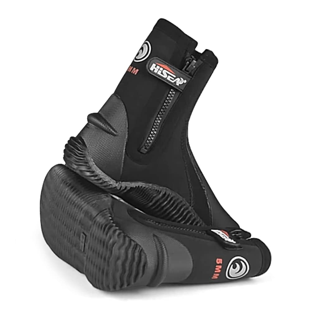 5 mm Neopren-Tauchstiefel Neoprenanzug-Stiefel mit seitlichem Reißverschluss für Männer und Frauen, Schnorcheln, Tauchen