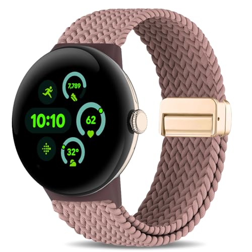 Correa trenzada magnética de nylon compatible con Google Pixel Watch 41mm miniatura 1