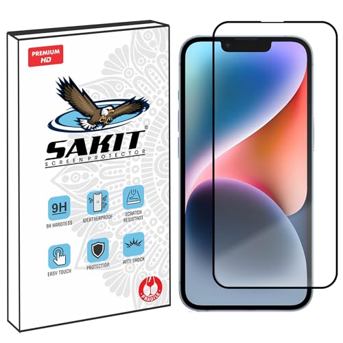Image of UniqueMe Sakit Military-Grade Premium Tempered Glass Screen Protector for iPhone 13 /13 Pro / 14 / 16e with Edge to Edge Coverage I Case Friendly, 9H Hardness and Bubble free installation kit