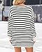 KIRUNDO Women's 2026 Fall Winter Oversized Long Sleeve Striped Sweater Casual Crewneck Side Split Pullover Knit Tops(Beige White, Large)