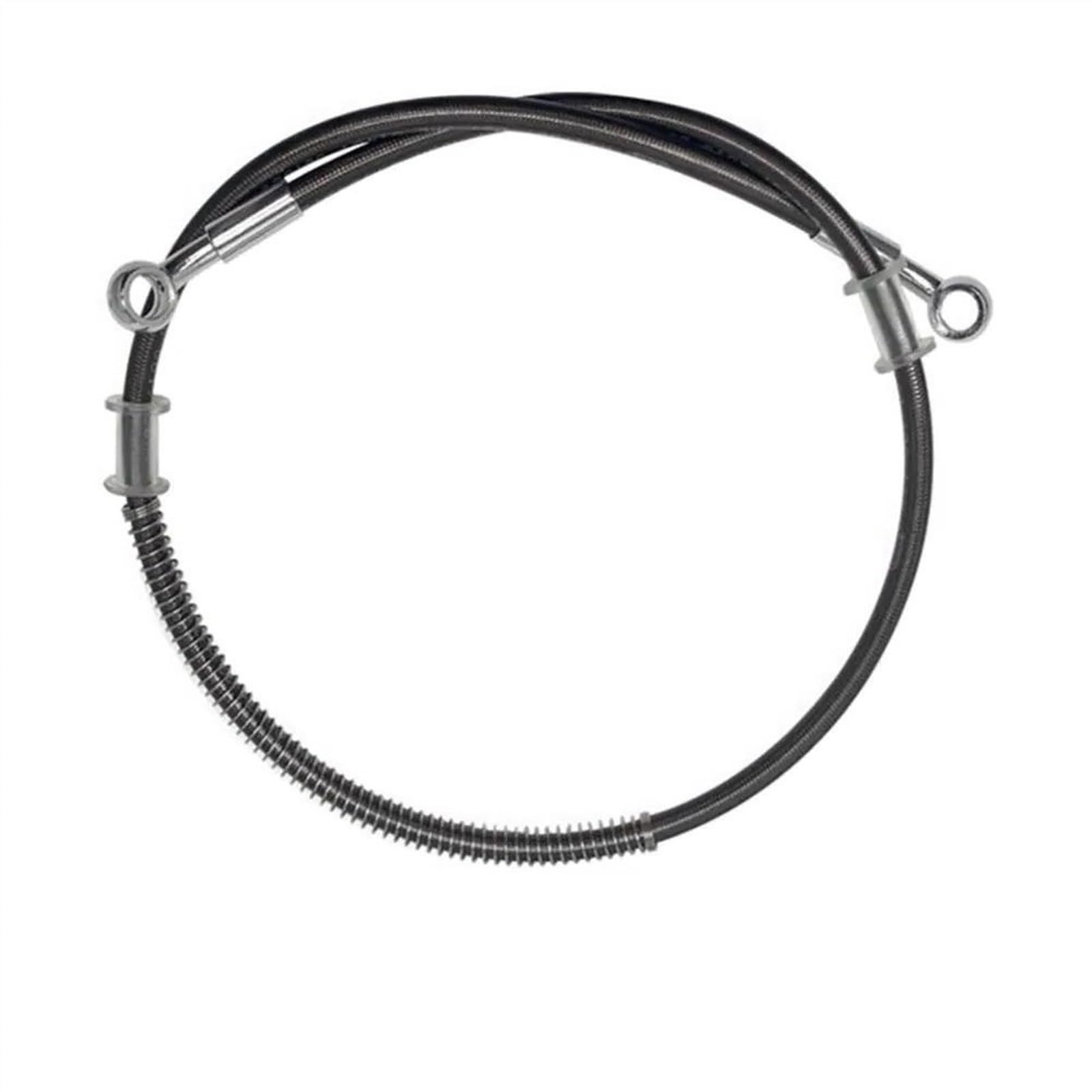 Ksxzw Black- Silver Motorbike Part For Motorbike Universal Motorcycle Braided Brake Hose Line Steel Cable Hydraulic Pipe 200Cm(Black- Silver)