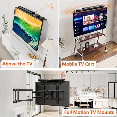 Soundbar Mount, No Drilling Steel TV Top Shelf Fits Most of Sound Bars Up to 15 Lbs, Universal Sound Bar TV Mount Bracket, Sound Bar Stand Compatible with Samsung, Sony, LG,Bose, 33.8x4.7inch - Image 6