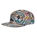 Hatphile Jacquard 5 Panel Camp Hat – Multicolor Geometric Tapestry Pattern Adjustable Unisex Streetwear Cap, Low Profile Modern Fashion Hat