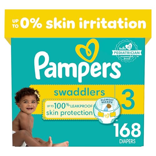 Image of Pampers Swaddlers Diapers - Size 3, One Month Supply (168 Count), Ultra Soft Disposable Baby Diapers