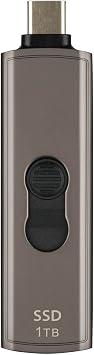 Transcend ESD330 1TB External SSD, Up to 1,050MB/s, Type C USB Flash Drive for iPhone17/16/15/iPad/Mac/Windows/Android/Tablet/PC/Gaming Console, Portable SSD with Retractable Connector Metal Case