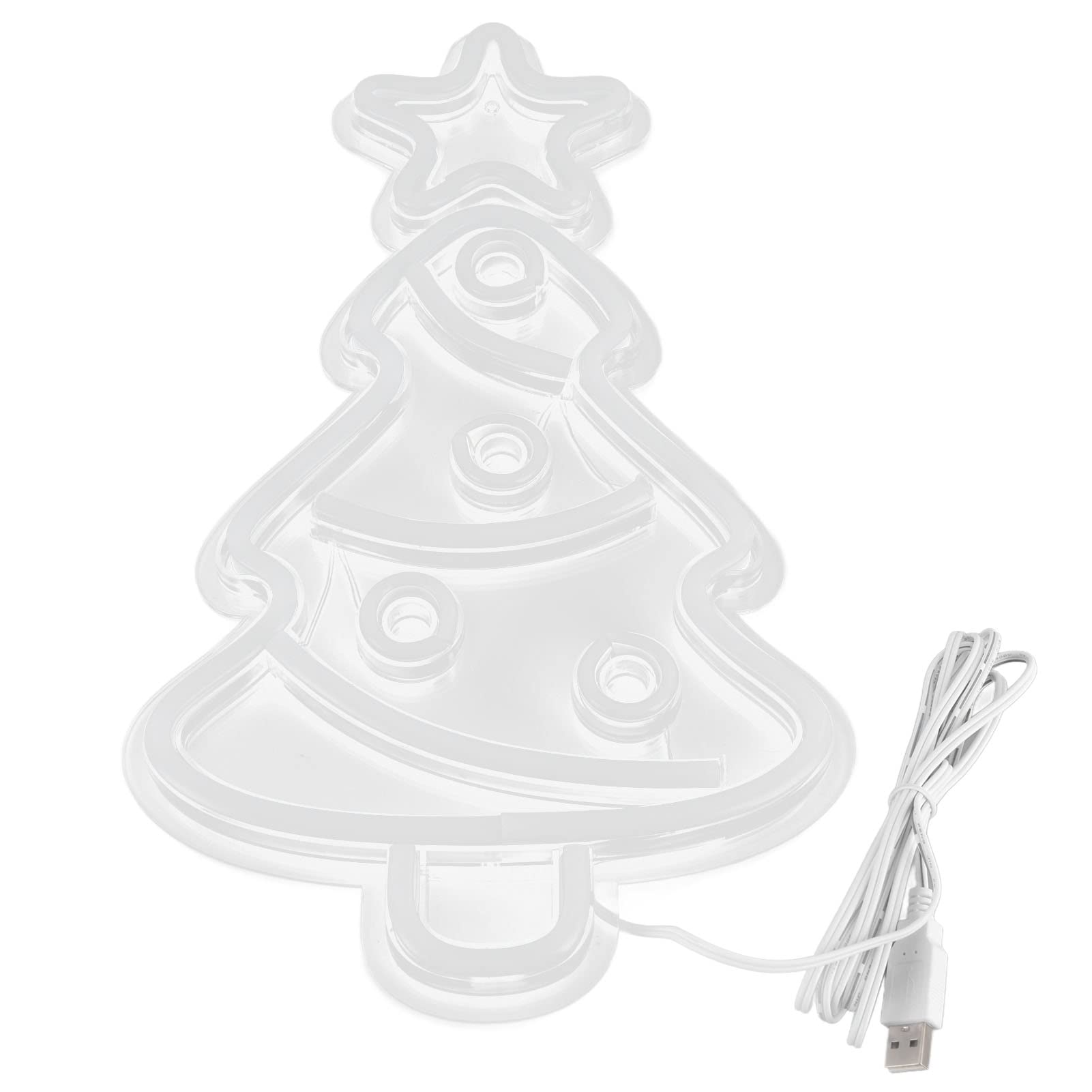 Néon sapin de Noël LED luminaire mural alimenté par USB et piles pour fêtes